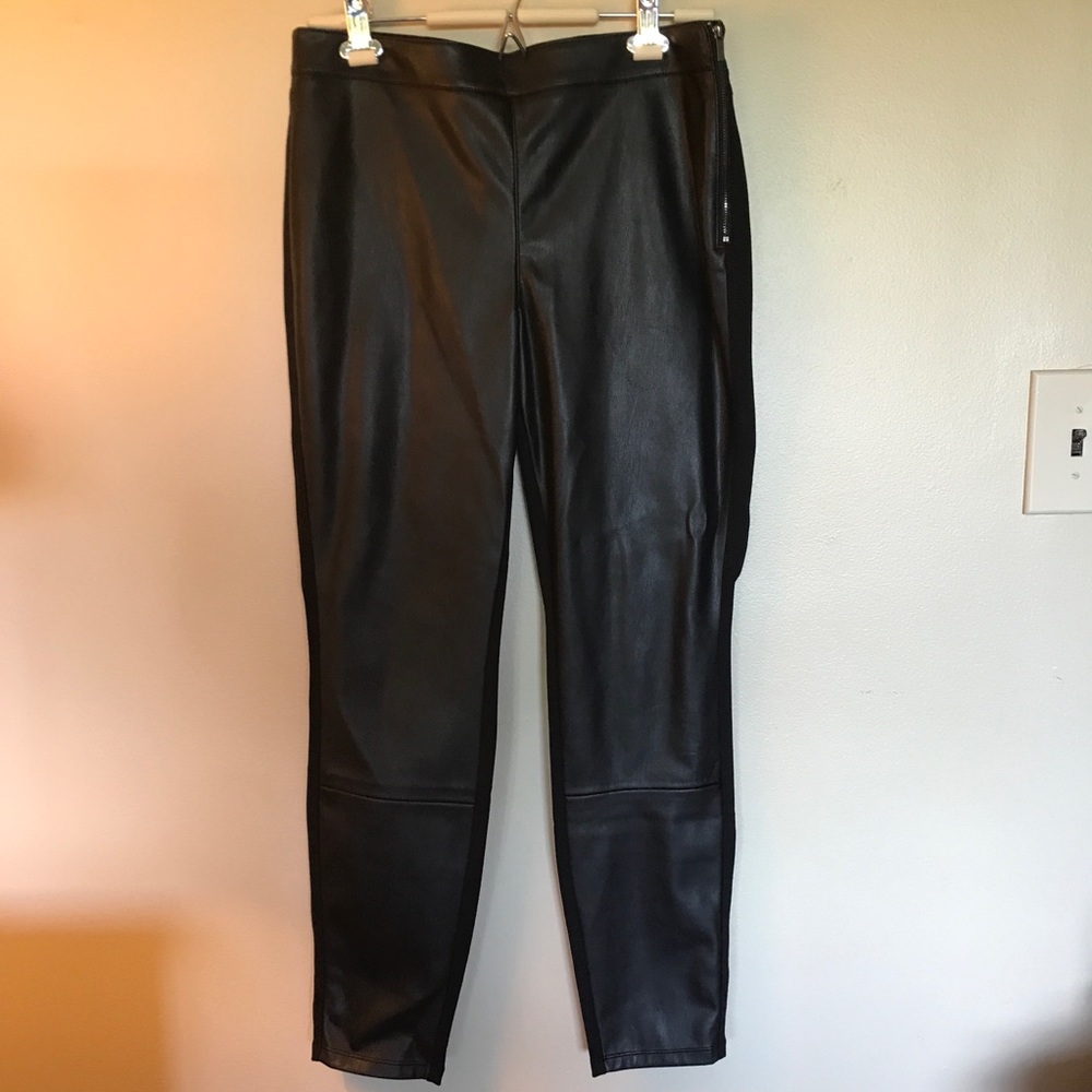 White House Black Market fauxleather legging Sz 12
